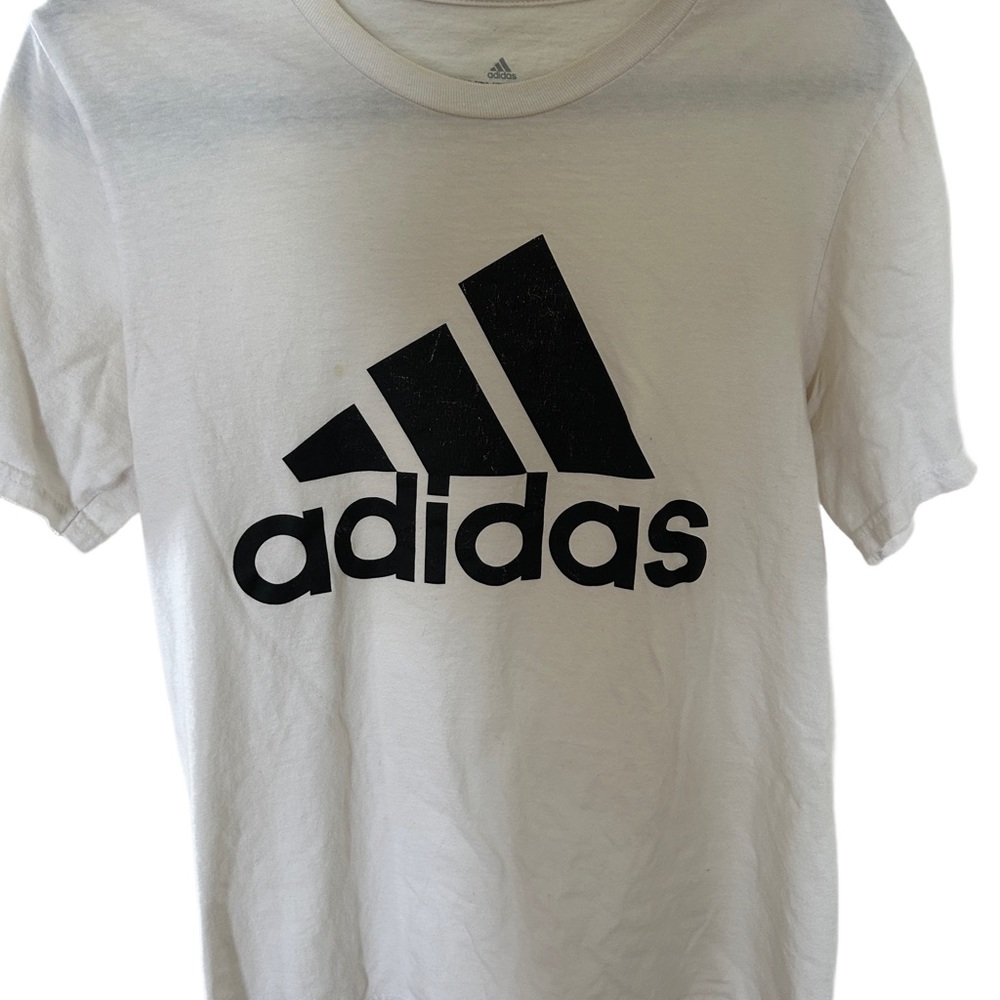 Adidas white  Tee with Black Emblem